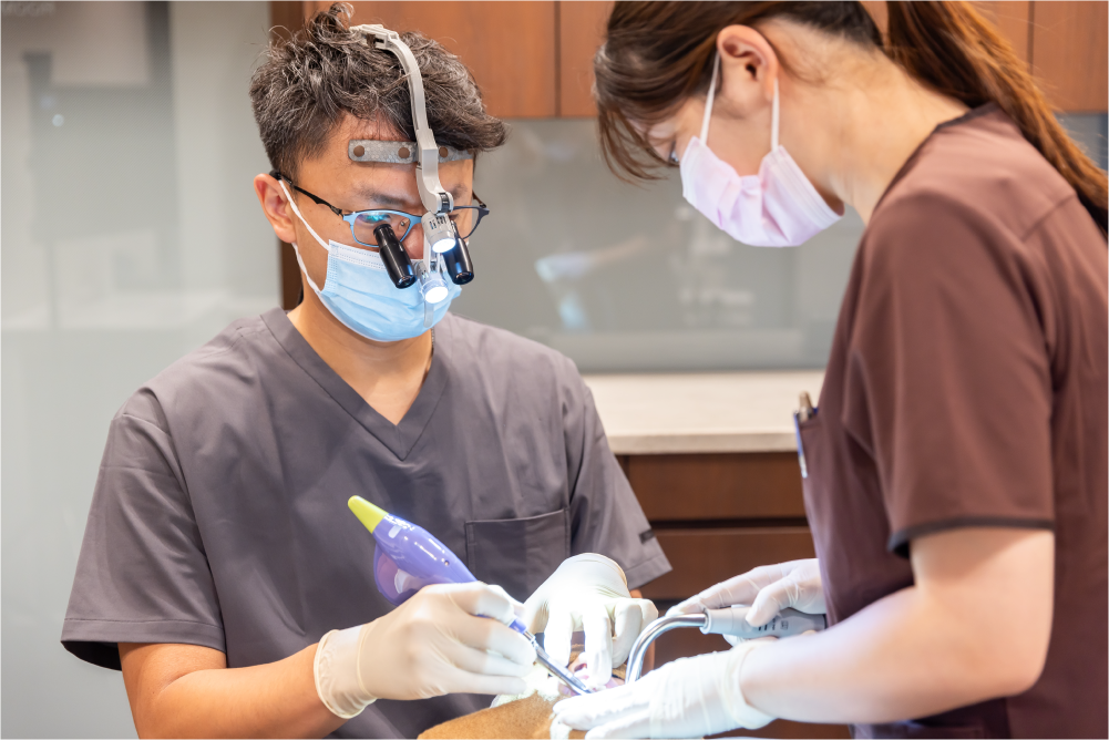 患者様の治療を行う院長